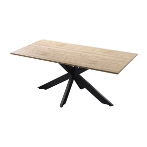 Tavolo da pranzo GWEN – 180 x 90 cm – Rovere Cadiz e metallo