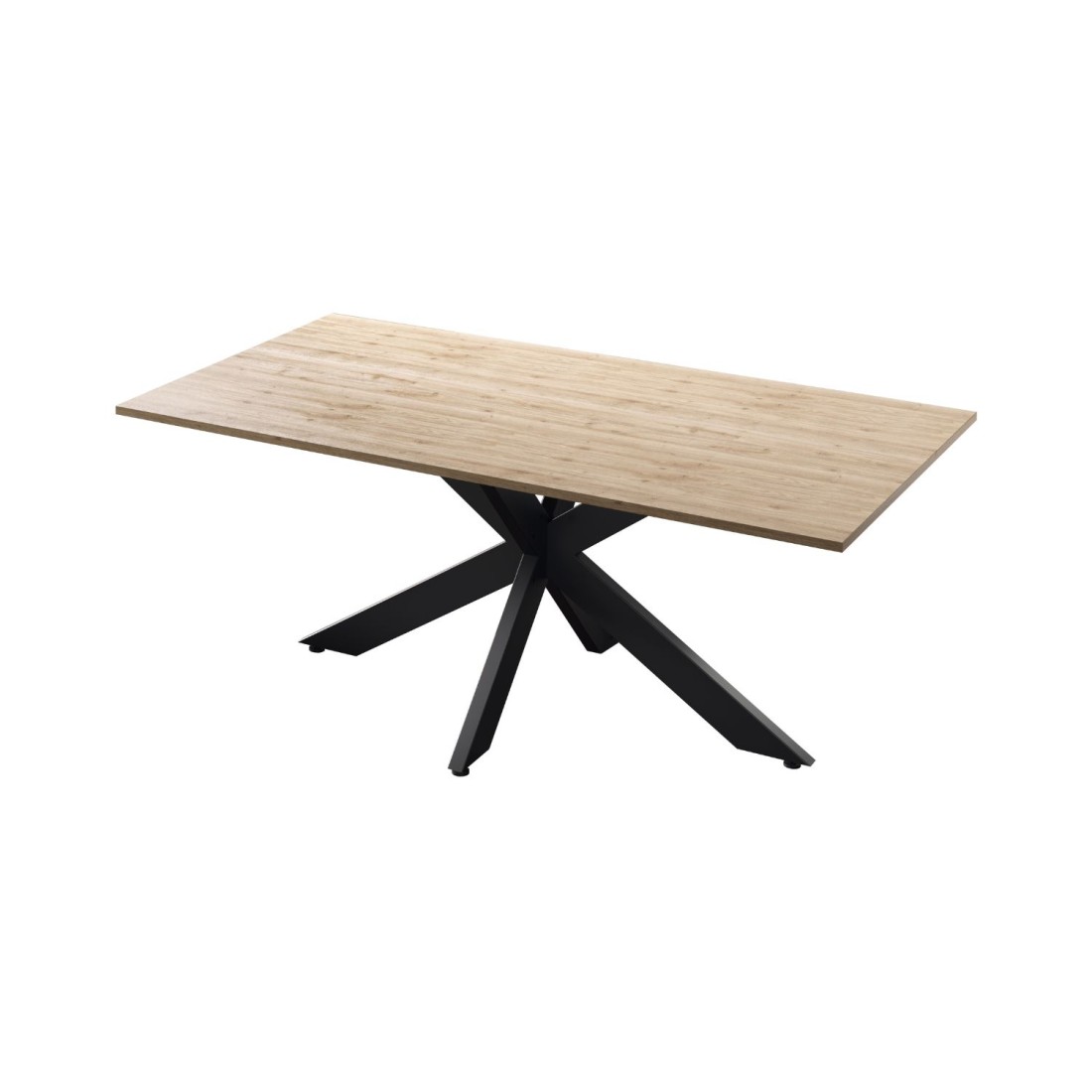 Tavolo da pranzo GWEN – 180 x 90 cm – Rovere Cadiz e metallo