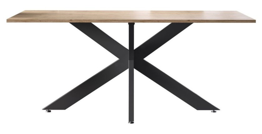 Tavolo da pranzo GWEN – 180 x 90 cm – Rovere Cadiz e metallo