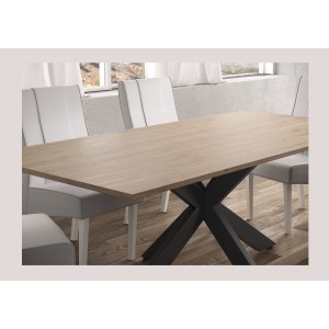 Tavolo da pranzo GWEN – 180 x 90 cm – Rovere Cadiz e metallo