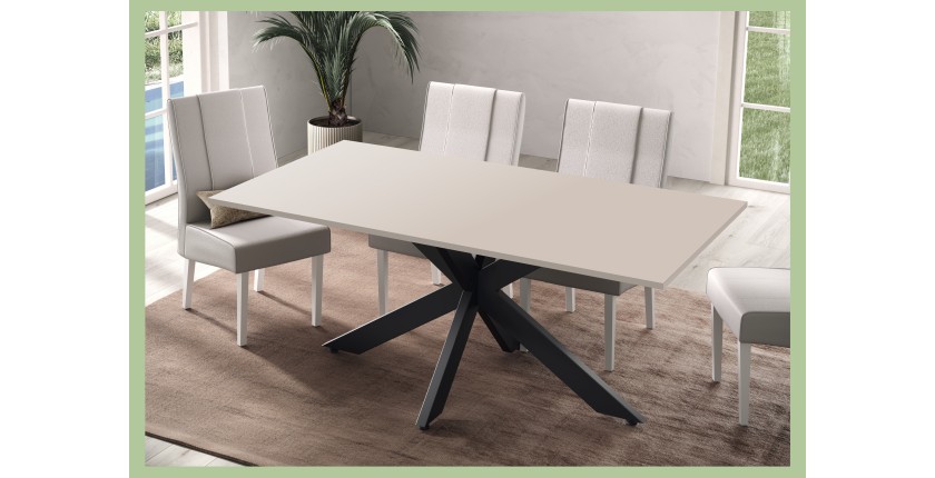 Mesa de comedor GWEN – 180 x 90 cm – Color cachemira y metal