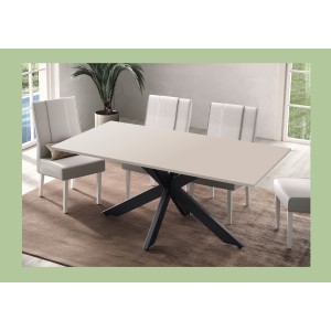 Mesa de comedor GWEN – 180 x 90 cm – Color cachemira y metal