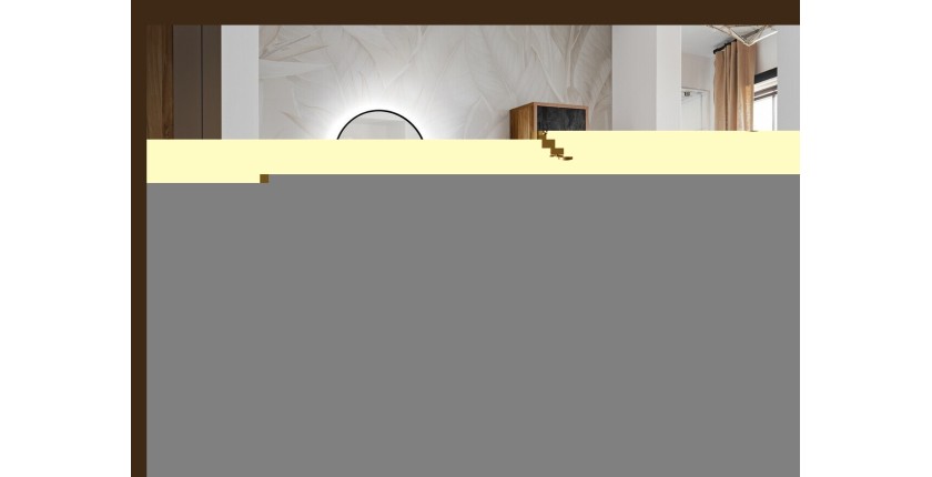 Mesa de comedor GWEN – 180 x 90 cm – Color cachemira y metal