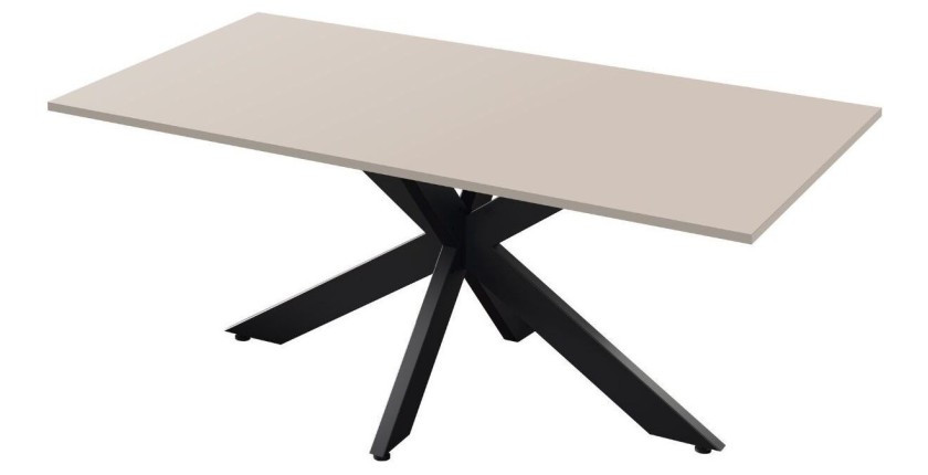 Mesa de comedor GWEN – 180 x 90 cm – Color cachemira y metal
