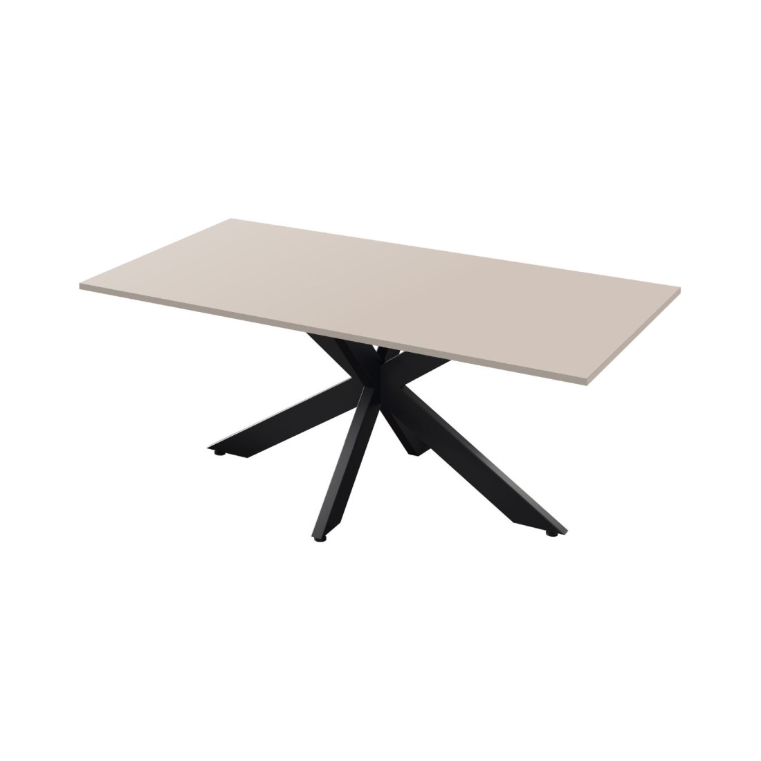 Mesa de comedor GWEN – 180 x 90 cm – Color cachemira y metal