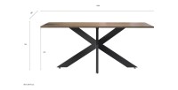 Mesa de comedor GWEN – 180 x 90 cm – Madera oscura Mercurio y metal