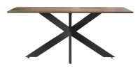 Mesa de comedor GWEN – 180 x 90 cm – Madera oscura Mercurio y metal