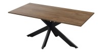 Mesa de comedor GWEN – 180 x 90 cm – Madera oscura Mercurio y metal