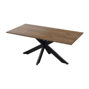 Mesa de comedor GWEN – 180 x 90 cm – Madera oscura Mercurio y metal