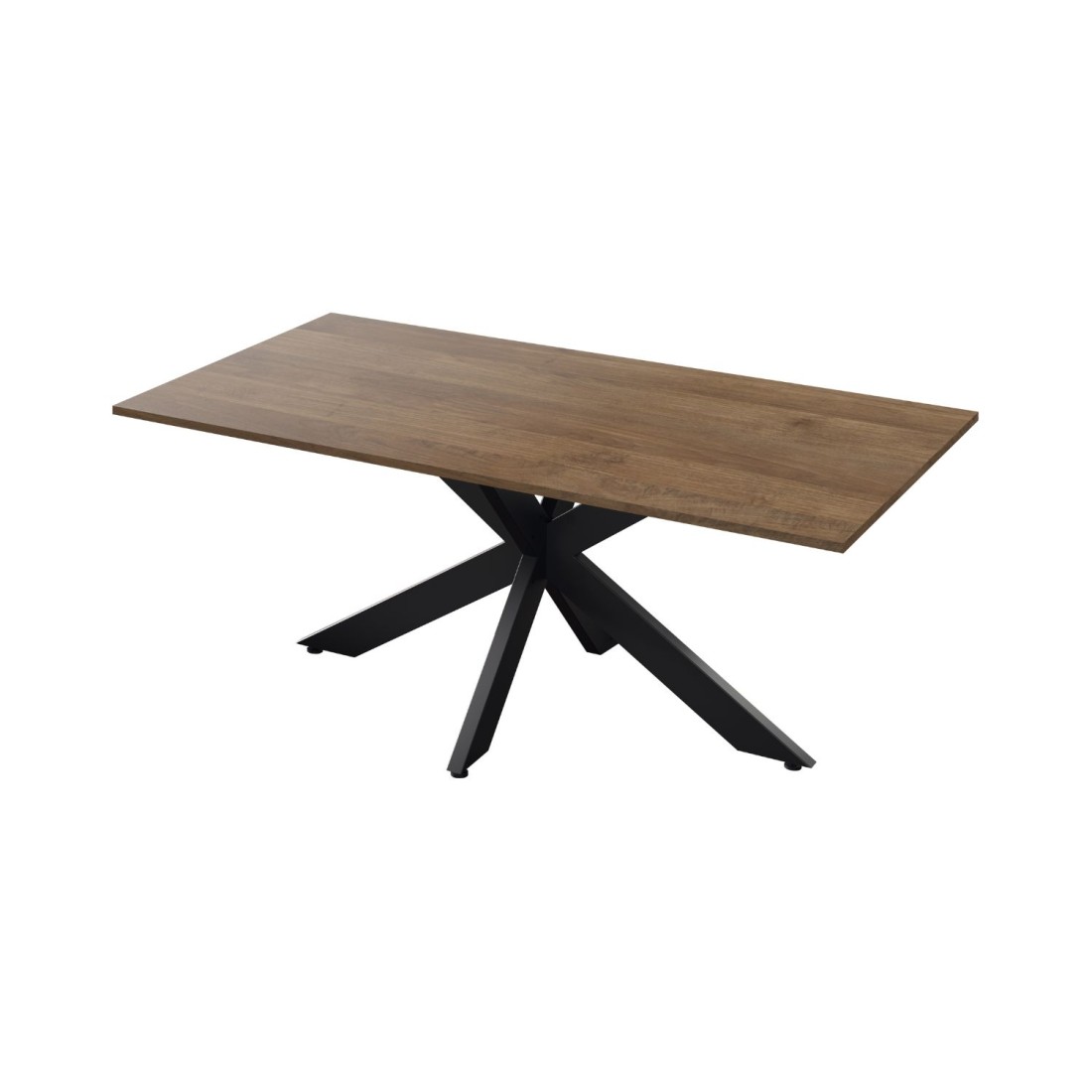 Mesa de comedor GWEN – 180 x 90 cm – Madera oscura Mercurio y metal