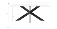 Mesa de comedor GWEN – 180 x 90 cm – Blanco lacado y metal