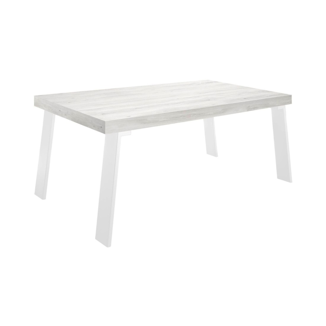 Mesa de comedor SPRING – L168 x H88 x l78 cm – Roble pino y metal blanco