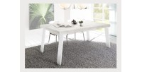 Mesa de comedor SPRING – L168 x H88 x l78 cm – Roble pino y metal blanco