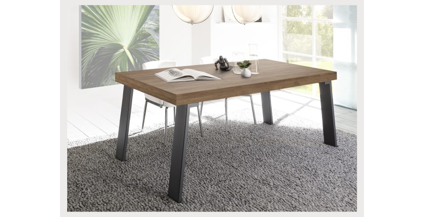 Mesa de comedor SPRING – L168 x H88 x l78 cm – Roble y gris antracita