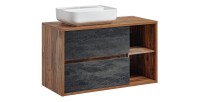 Insieme mobile sottolavabo GABI 100 cm con lavabo rettangolare bianco