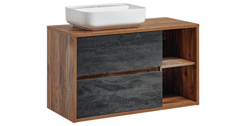 Insieme mobile sottolavabo GABI 100 cm con lavabo rettangolare bianco