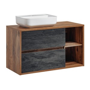 Insieme mobile sottolavabo GABI 100 cm con lavabo rettangolare bianco
