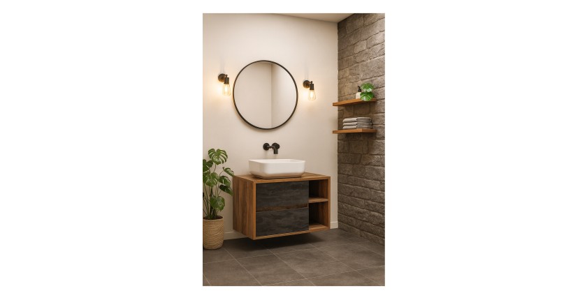 Insieme mobile sottolavabo GABI 100 cm con lavabo rettangolare bianco