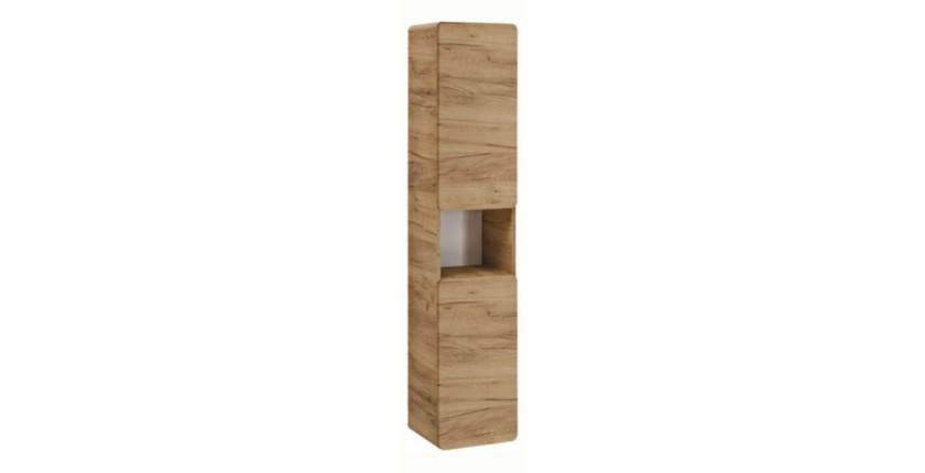 Columna de baño suspendida ERBANO – 2 puertas – H170 cm – Color roble claro
