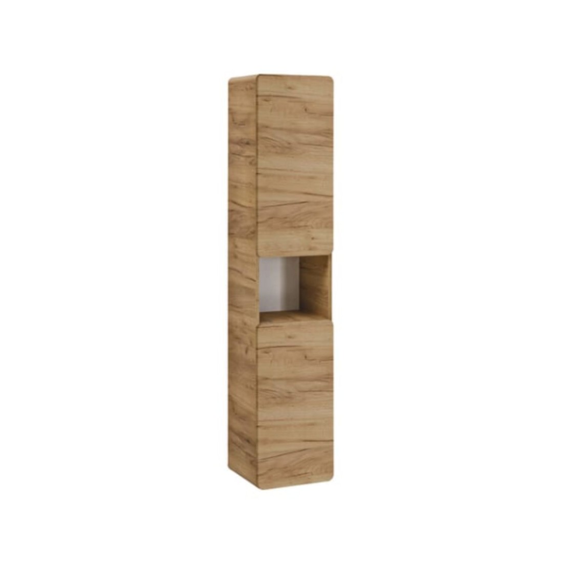 Columna de baño suspendida ERBANO – 2 puertas – H170 cm – Color roble claro