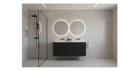 Meuble sous vasque NOXERA 120 cm – Noir mat – Double vasque encastrée + siphons