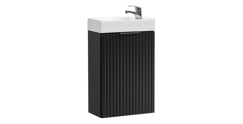Meuble sous vasque NOXERA 40 cm – Noir mat – Vasque encastrée pour toilettes
