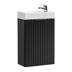 Meuble sous vasque NOXERA 40 cm – Noir mat – Vasque encastrée pour toilettes