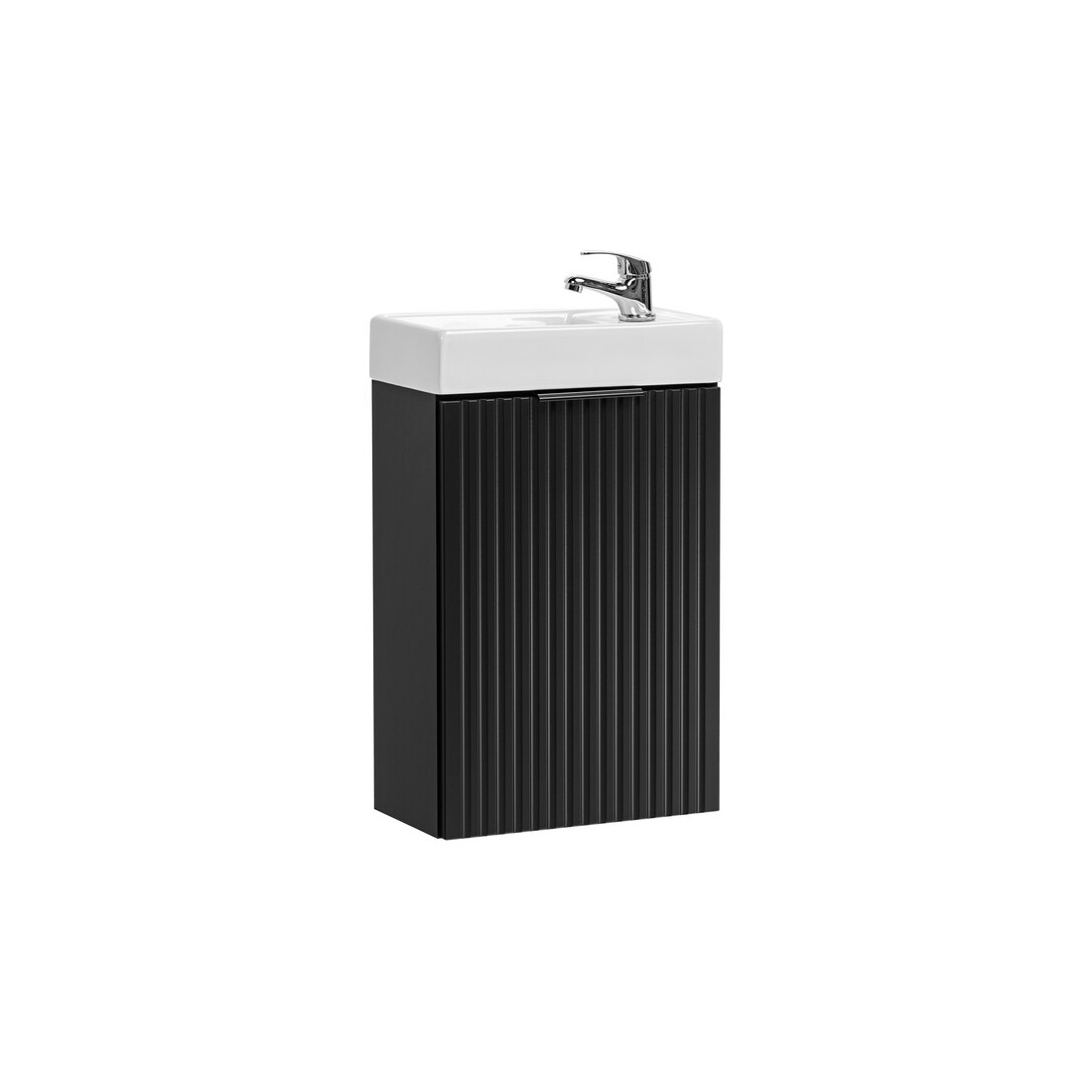 Meuble sous vasque NOXERA 40 cm – Noir mat – Vasque encastrée pour toilettes