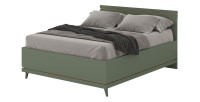 Lit NOKI – 160x200 cm vert et bois – Style scandinave