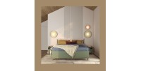 Lit NOKI – 160x200 cm vert et bois – Style scandinave