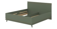 Lit NOKI – 180x200 cm vert et bois – Style scandinave