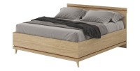 Lit NOKI – 180x200 cm chêne clair et moka – Style scandinave sans sommiera
