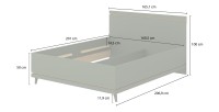 Lit coffre NOKI – 160x200 cm chêne clair et moka – Style scandinave avec sommier métal
