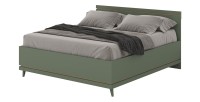 Lit coffre NOKI – 180x200 cm vert et bois – Style scandinave