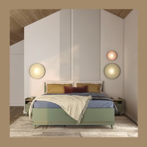 Lit coffre NOKI – 180x200 cm vert et bois – Style scandinave