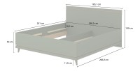 Lit coffre NOKI – 180x200 cm chêne clair et moka – Style scandinave avec sommier métal