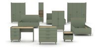 Lit coffre enfant NOKI – 100x200 cm vert et bois – Style scandinave