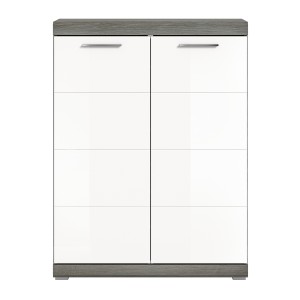 Buffet SCOTT – Blanc brillant – 2 portes, 7 niches – À poser
