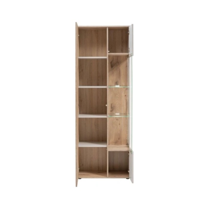 Vetrina ERINA – 2 porte – Rovere chiaro e beige