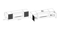 Meuble TV ERINA avec cheminée bio-éthanol intégrée - dimensions