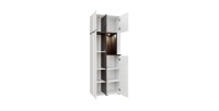 Vitrine haute CRISS blanc brillant ouverte