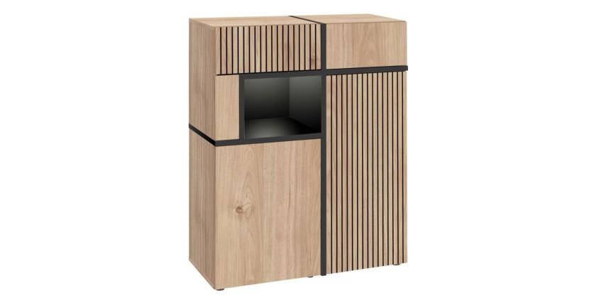 Buffet haut CRISS chêne clair et noir