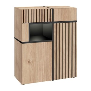 Buffet haut CRISS chêne clair et noir