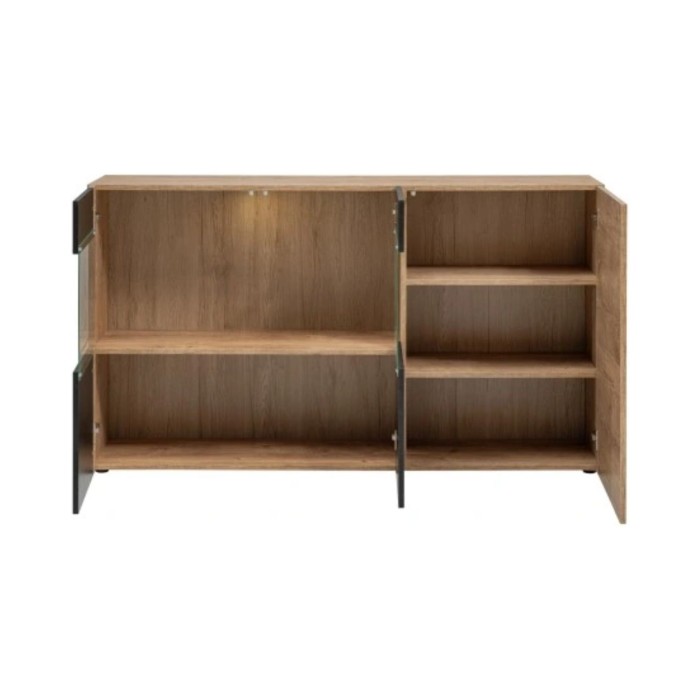 Buffet DOUM – Helles Eichenholz und Schwarz – L160 x H93 x T40 cm