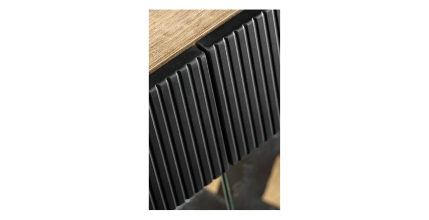 Buffet DOUM – Chêne clair et noir – L160 x H93 x P40 cm