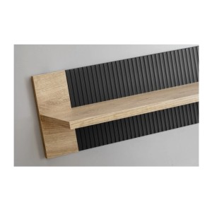Composition murale DOUM – Chêne clair et noir – L320 x H192 x P45 cm
