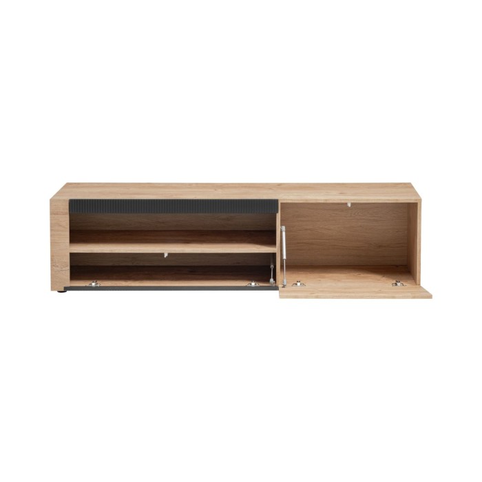 Wohnzimmer-Set DOUM – Helles Eichenholz und Schwarz – L320 x H192 x P45 cm