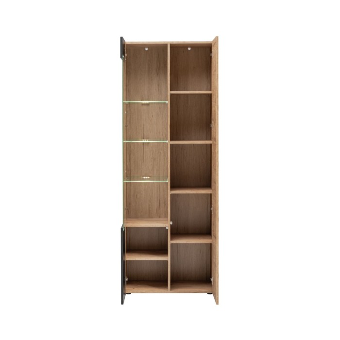 Wohnzimmer-Set DOUM – Helles Eichenholz und Schwarz – L320 x H192 x P45 cm