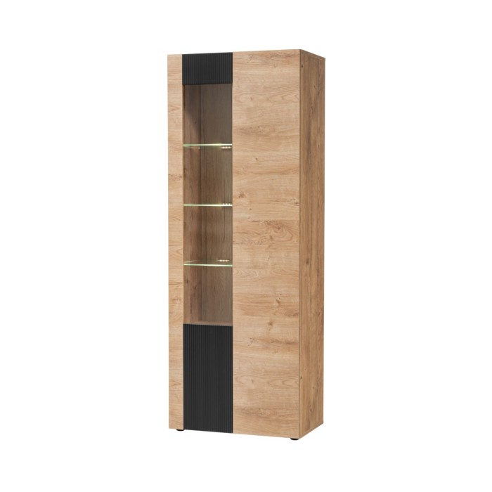 Wohnzimmer-Set DOUM – Helles Eichenholz und Schwarz – L320 x H192 x P45 cm