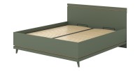 Lit avec sommier NOKI – 180x200 cm vert et bois – Style scandinave
